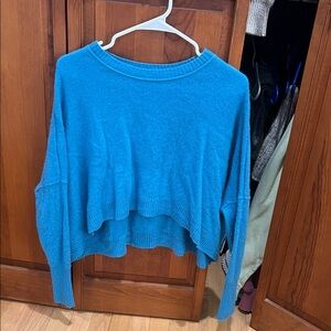 Cashmere Free People Blue Crew Neck Sweater